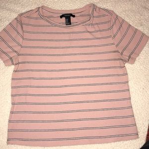 Pink crop top with stripes
